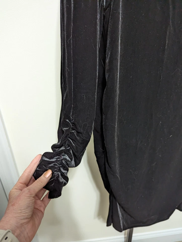 Vestido para mujer Wendy Williams Plus negro ceñido al cuerpo elástico manga larga 2X Foto 3 de 4