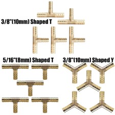 3/8 5/16 HOSE BARB TEE Brass Pipe 3 WAY T/Y Fitting Thread Gas Fuel water Air
