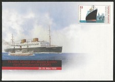 Sonderumschlag USo 88 - Blaues Band - Dampfer Europa - 55 Cent - postfrisch