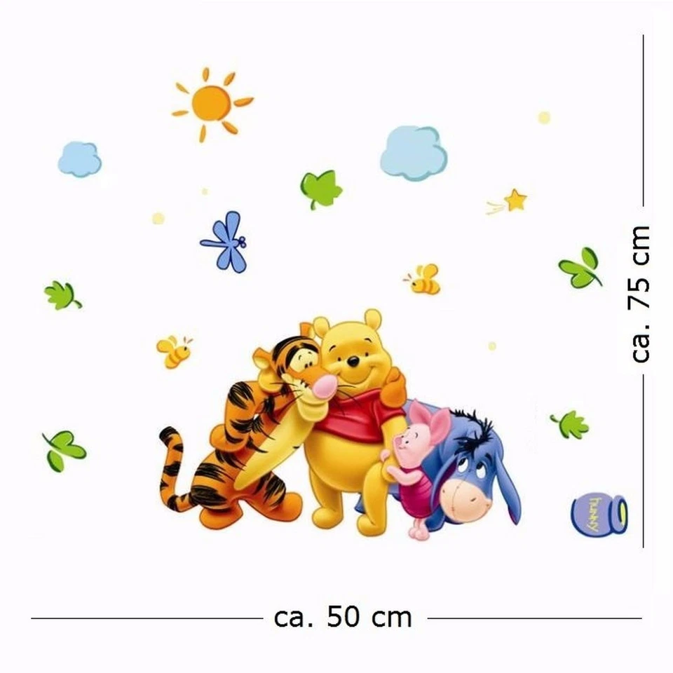 Winnie Pooh Wandtattoo Kinderzimmer Wandsticker Puuh Wandaufkleber Tiger Ferkel - Bild 2 von 4