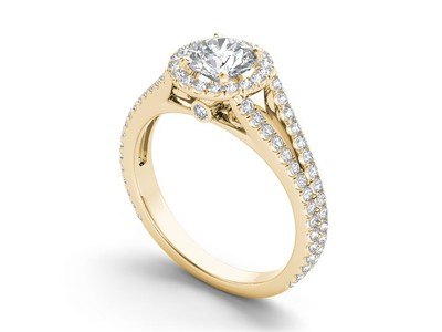 Omkar Aura Glow 1.36ct Lab-Grown Diamond Double Split Trendy Halo Ring AGR-0111