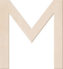 Unfinished Wood Letters 12 Inch M, Wooden Letters for Wall Decor
