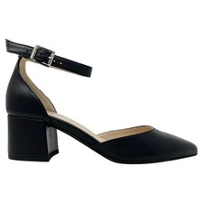 NERO GIARDINI E409500D DECOLLETè SLINGBACK A PUNTA IN PELLE CON TACCO GROSSO