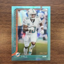 2025 Topps Chrome Football Tyreek Hill Aqua /299 #185 COLOR MATCH DOLPHINS