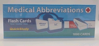 Medical Abbreviations Flash Cards - 1000 cards: a QuickStudy Reference Tool