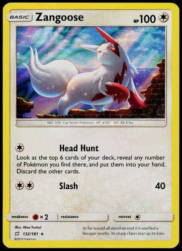 Zangoose 132/181 Team Up - Holo Pokemon LP (Rare)