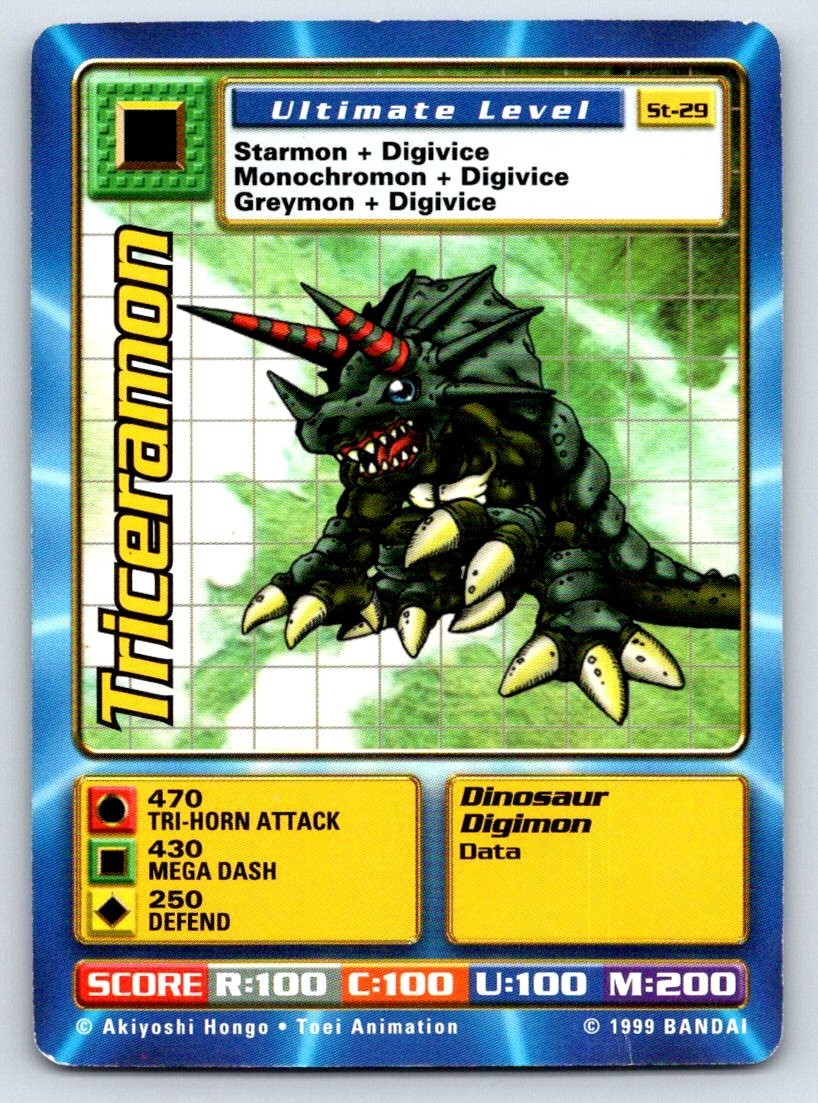 1999 Bandai Digimon Triceramon St-29
