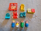 Vintage Fisher-Price Little People Nursery Furniture Lot + 4 Figures
