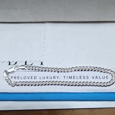 7'' Sterling Silver 925 Curb Link Bracelet Lobster Clasp