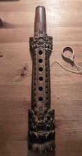 Balinese Hand Carved Wooden Flute - Recorder - 6 Holes - Complete - Bali