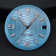 28.5mm Watch Face Dial Paired Pointers C3 Green Lumi For NH35 NH36 7S26 Movement