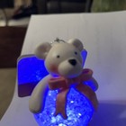 BEAR ORNAMENT DATED 2018 FLASHES DIFFERENT COLORS  FROM SWITCH ON BOTTOM — photo 9
