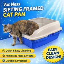 Van Ness Sifting Framed Cat Pan Litter Box Easy Clean Design Durable  Practical
