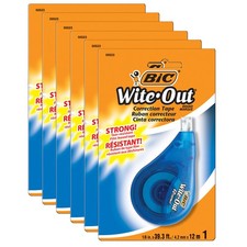BIC® Wite-Out® EZ Correct® Correction Tape, Pack of 6 BICWOTAPP11-6 U...