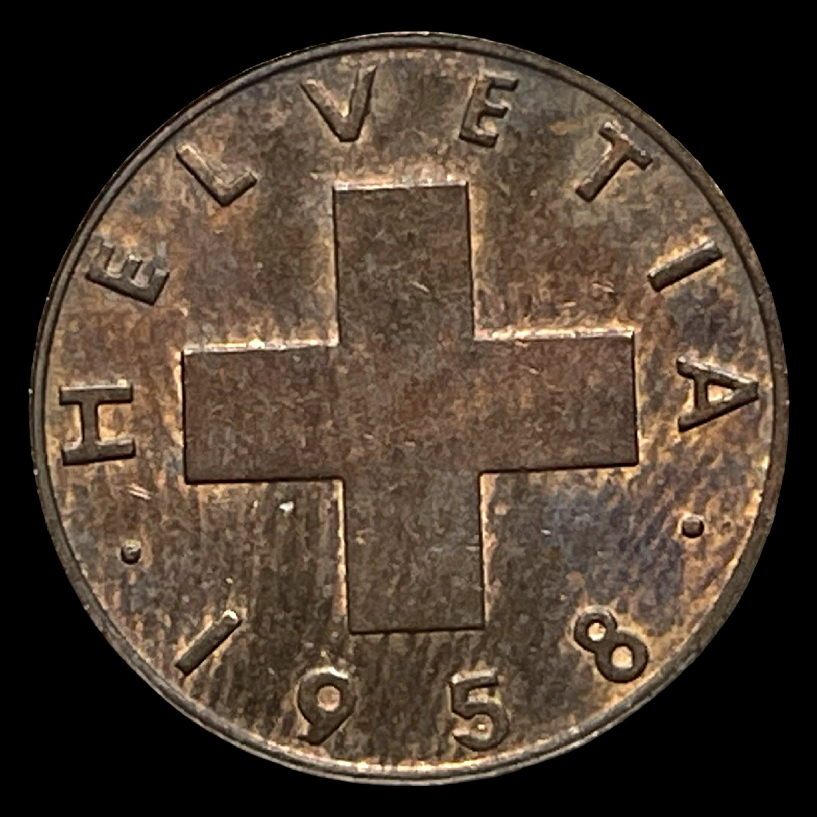 1958 B 1 Rappen Switzerland KM 46 Brown BN Lot D2-35 Wheat Spike