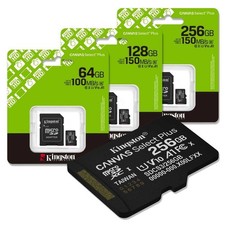 KINGSTON A1 100MB/s micro SD SDHC SDXC 32GB 64GB 128GB 256GB 512GB C10 Card LOT