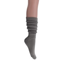 Gray Cotton Slouch Socks Made in USA 3 PAIR Size 9 to 11