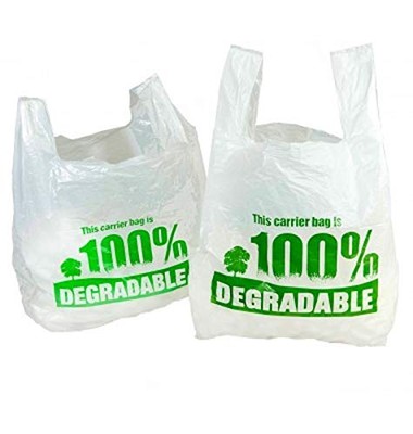 - weiße Weste Tragetaschen 100% abbaubar - Jumbo 13 x 19 x 23'' - Öko