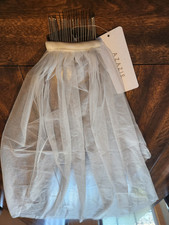 Azazie White Fingertip Tulle Net Wedding Veil...