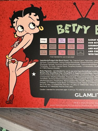 Betty Boop x Glamlite Boop Oop A Doop palette ombretti nuova con scatola edizione limitata - Foto 8 di 9