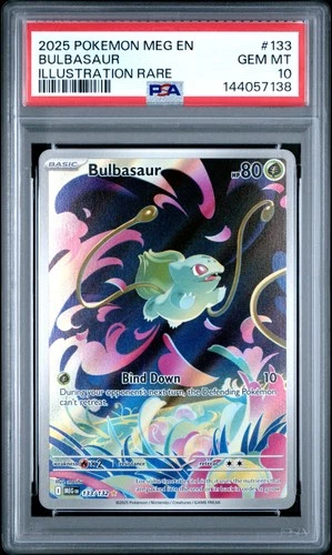 2025 POKEMON MEG EN-MEGA EVOLUTION ILLUSTRATION RARE #133 BULBASAUR PSA 10