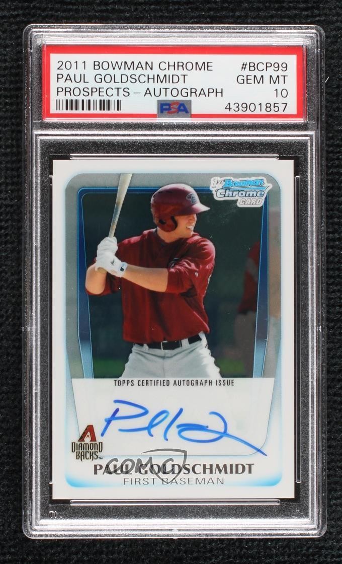 2011 Bowman Chrome Prospects Paul Goldschmidt PSA 10 GEM MT Rookie Auto RC 06bg