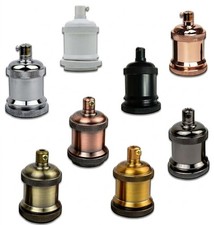 E27 Vintage Industrial Lamp Holder Retro Edison Bulb Pendant Light Fitting UK