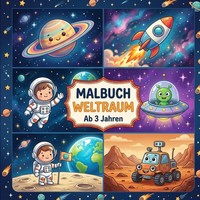 Malbuch Weltraum 40 Ausmalbilder FüR Kinder Ab 3 Jahren, Planeten, Raketen