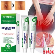2Pcs Hemorrhoid Cream Fast Relief Hemorrhoid Ointment Relief Piles Pain 1.5 oz