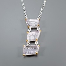 Gemstone gift Natural Amethyst Necklace 925 Sterling Silver 17