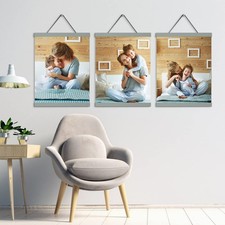 3 Pack Magnetic Poster Hanger Frame, 16x20 16x24 Poster Frames Wood Wooden Ma...