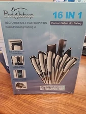 Brightup Men's Rechargeable Hair Clippers 16-1 Super Beard Trimmer Grooming NEW