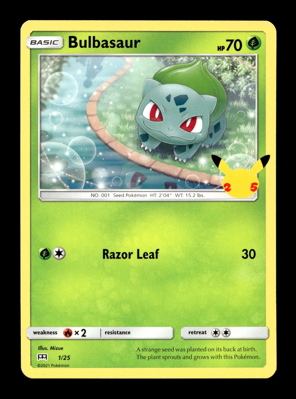 Bulbasaur - 1/25 McDonald's 25th Anniversary Promos #001 (2021) Promo LP Pokemon