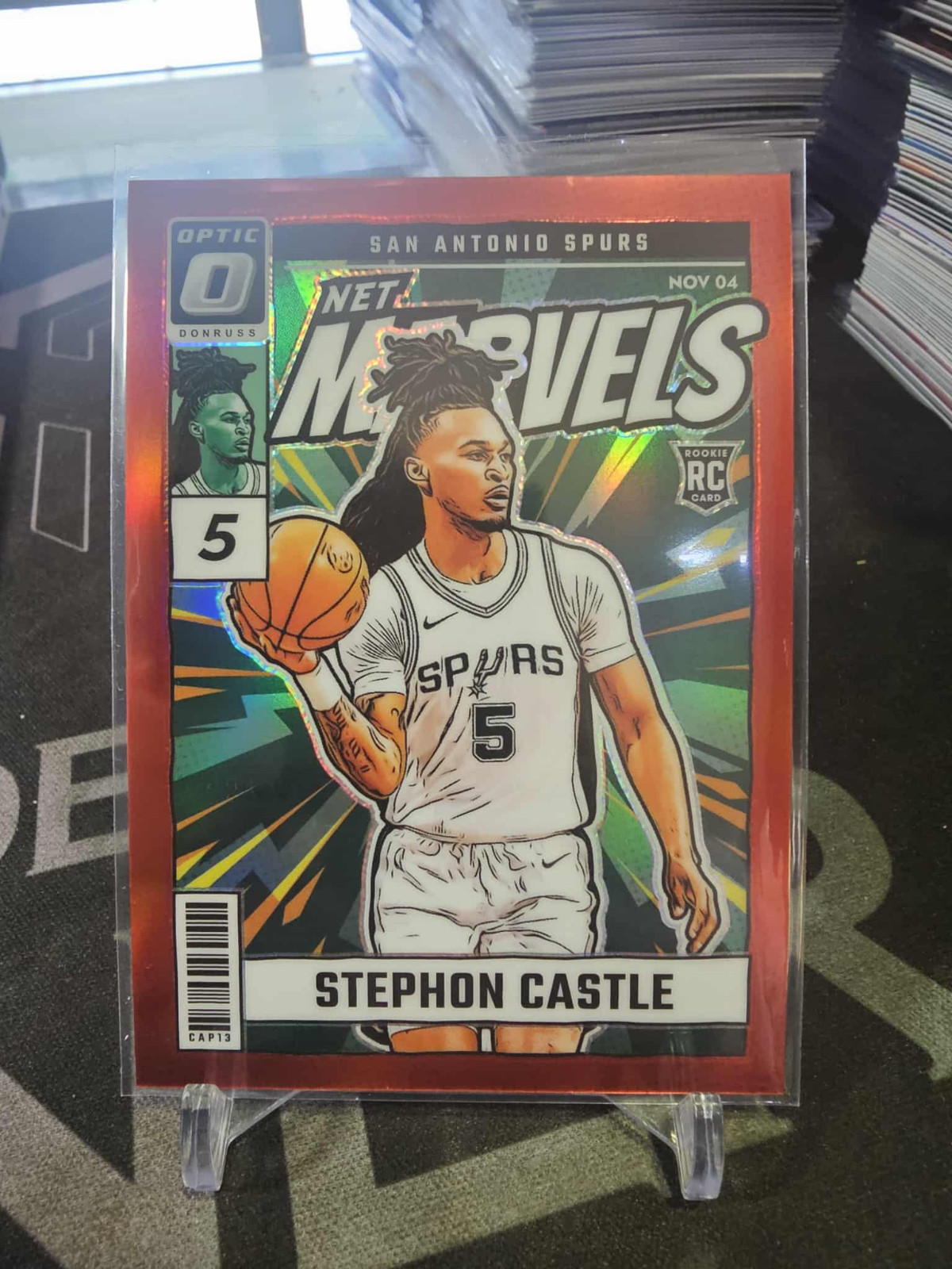 2024-25 Panini Donruss Optic Stephon Castle Net Marvels #12 Red 66/99!