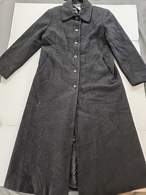 Levine Classics Womens Black 100% Wool Coat Outerwear Size 10P