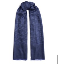 GUCCI Wool/Silk Monogram GG Printed Scarf  165904 3G646 Color 4269 NWT