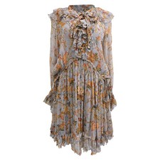 Zimmermann Floral-Print Ruffled Mini Dress In Silk Women Multicolor M