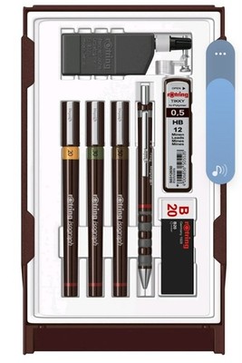 ROtring Isograph Technical Drawing Pen Set 3-Pen College Set (0.2 0.5-mm)