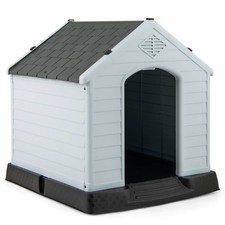 Petsjoy Dog House Pet Puppy Shelter Waterproof Indoor/Outdoor Ventilate Gray
