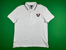 TRUE RELIGION Men's Graphic Polo Shirt White Size Medium NWT