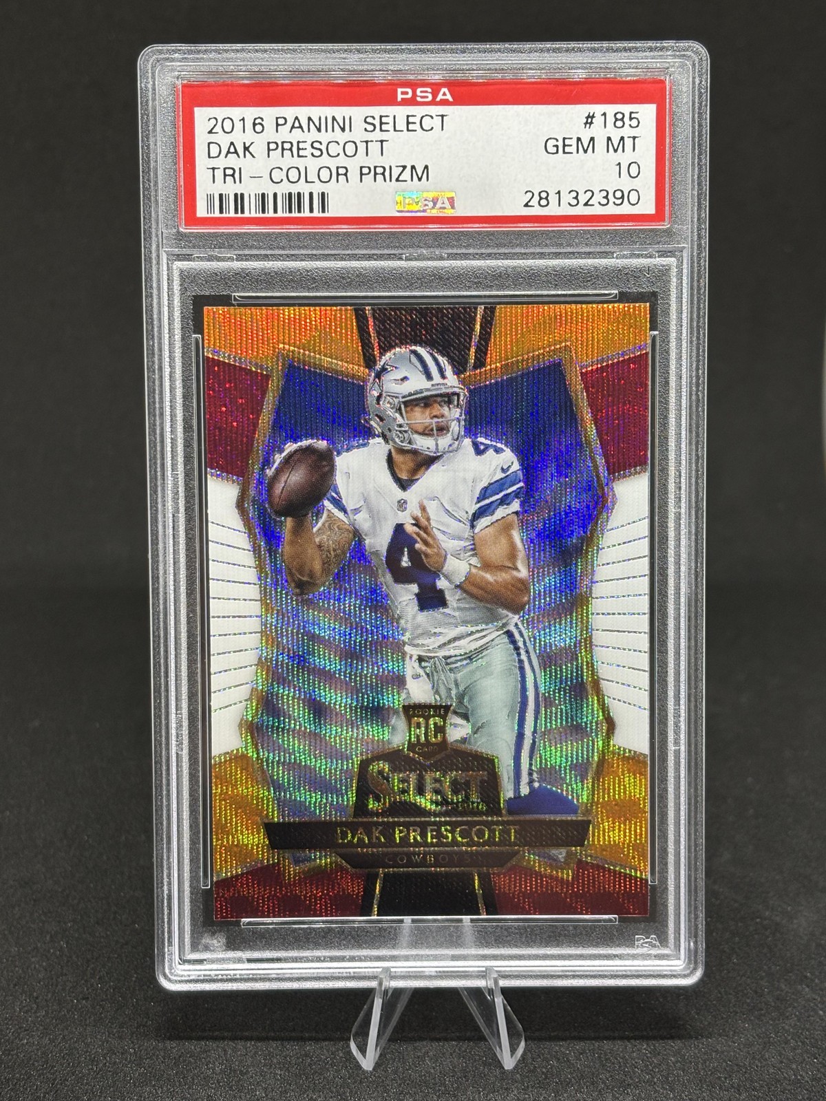 2016 Panini Select #185 Dak Prescott Tri-Color Prizm PSA 10