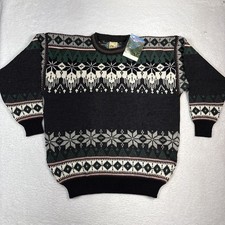 VTG Dale of Norway 100 New Wool Nordic Sweater Men s XXL Fair Isle Crew Snow