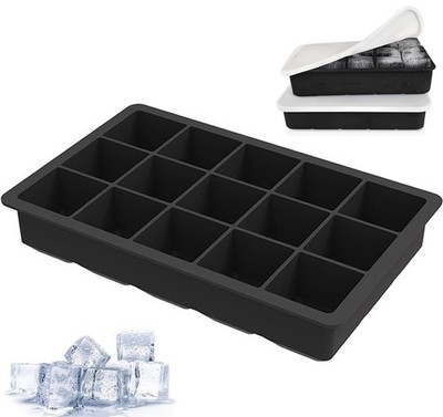 2x Silikon Eiswürfelform Eiswürfel Behälter Mit Deckel Stapelbar