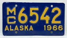 Old 66 AK. MC Harley Shovelhead Vintage 1966 Alaska Motorcycle license Plate