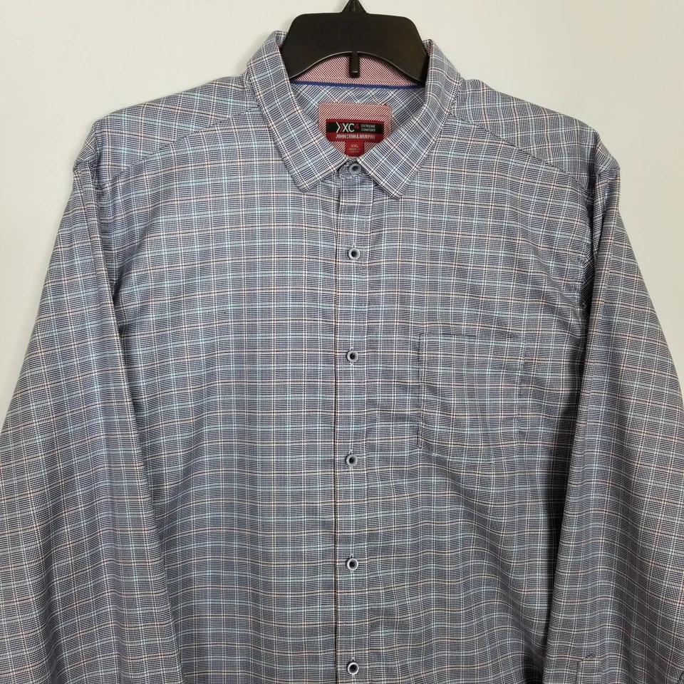 Johnston & Murphy Men XC4 Extreme Comfort Plaid Button Up Shirt  2XL Long Sleeve - Image 2 of 4