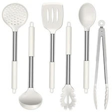 New LIANYU Silicone Cooking Utensils Set 6 Piece Kitchen Heat Resistant Spatula