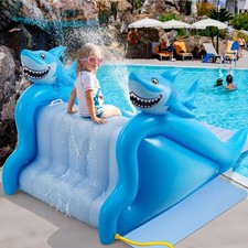 Seenelling 98 Inch Giant Inflatable Shark Pool Slide, Extra Large Inflatable ...