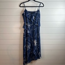 Banana Republic Blue White Floral Design Spaghetti Strap Dress. Size 4.