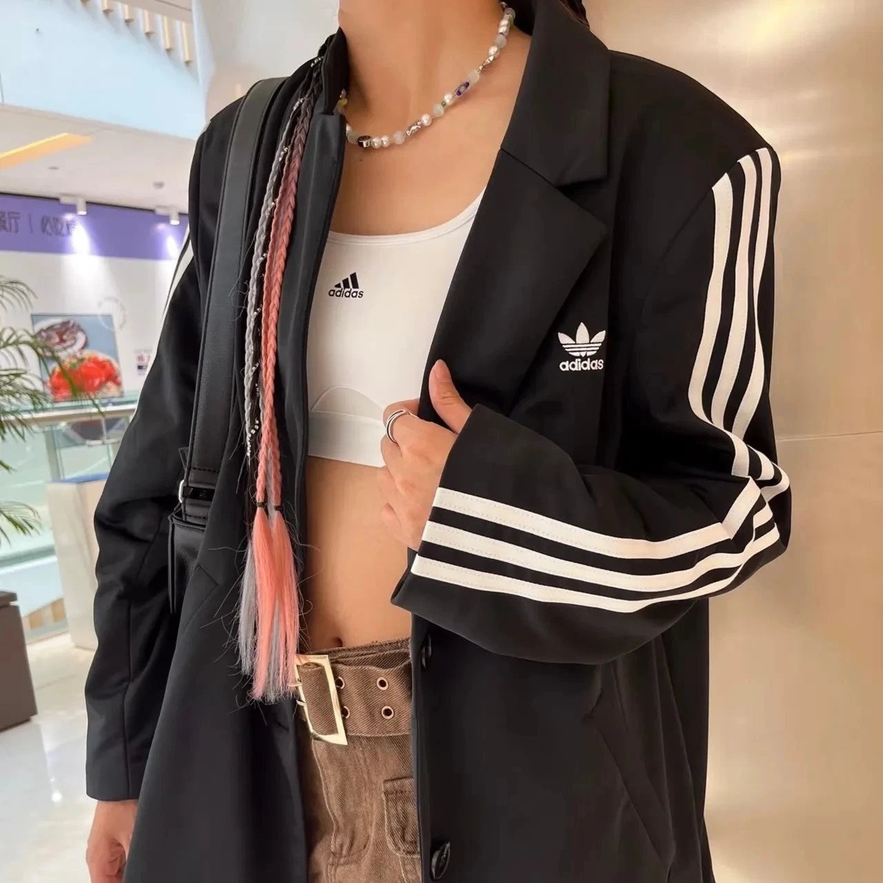 🔥 Adidas Blazer Oversized Jacket XL (Size 16) SUPER RARE Trefoil Womens - NWT