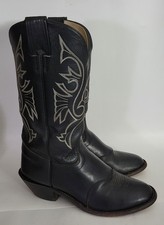 Olathe Black Leather USA Made Handmade Cowboy Western Boots Men's 10 D